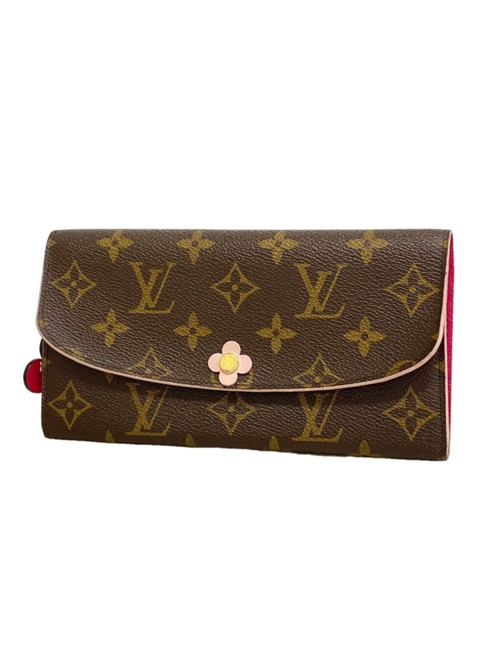 Louis Vuitton Wallet Monogram Portefeuille Emily Flower Motif Brown Rose